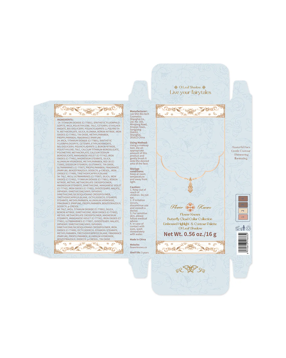 Butterfly Cloud Collar Embossed Highlight & Contour Palette - Image 11